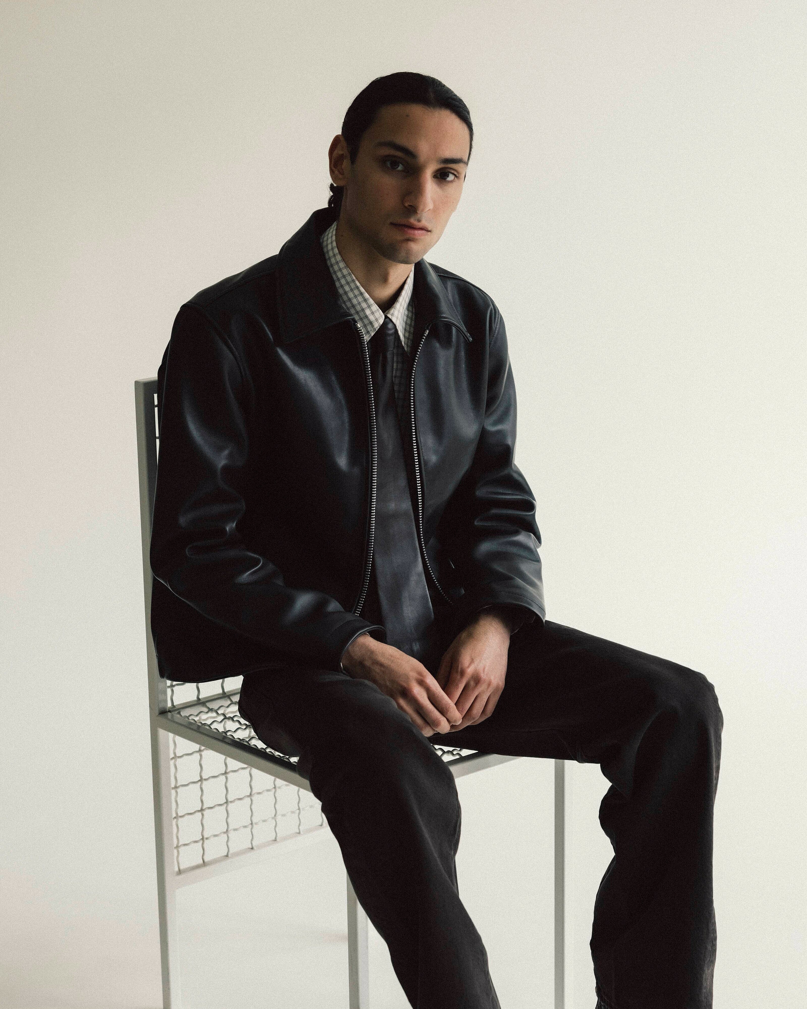 Leather Jacket Formal Attire SHORT LEATHER JACKET BLACK – Sunflower