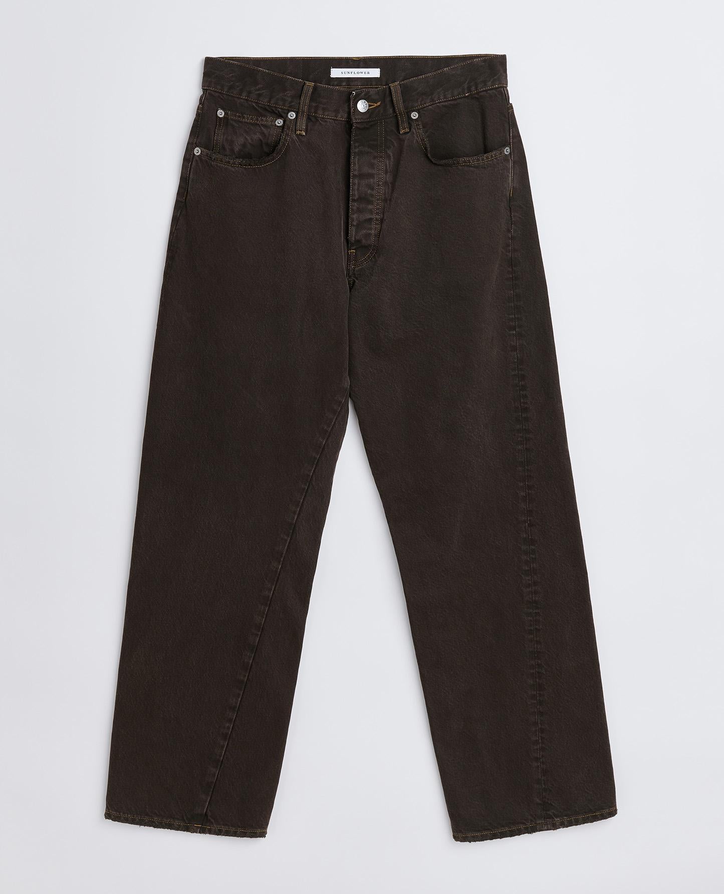 Wide Twist Jeans in Vintage Brown