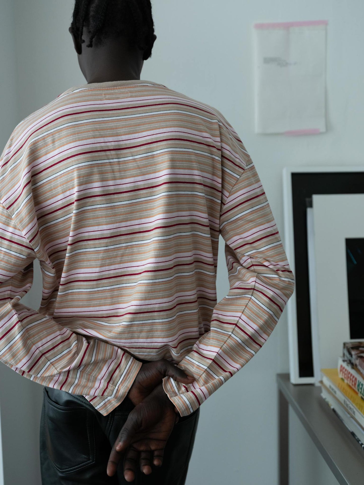 STRIPE LS POCKET TEE