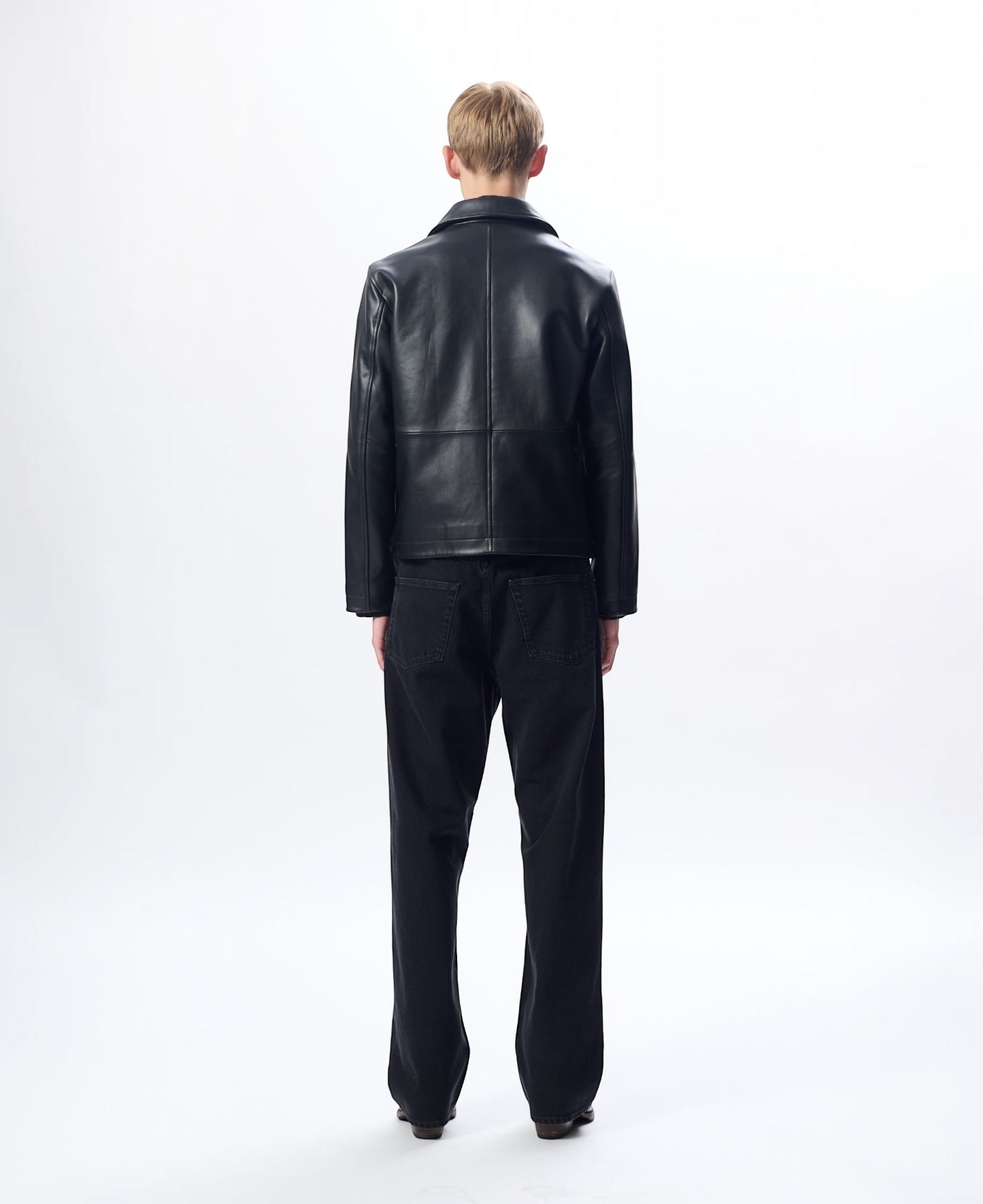 SHORT LEATHER JACKET BLACK