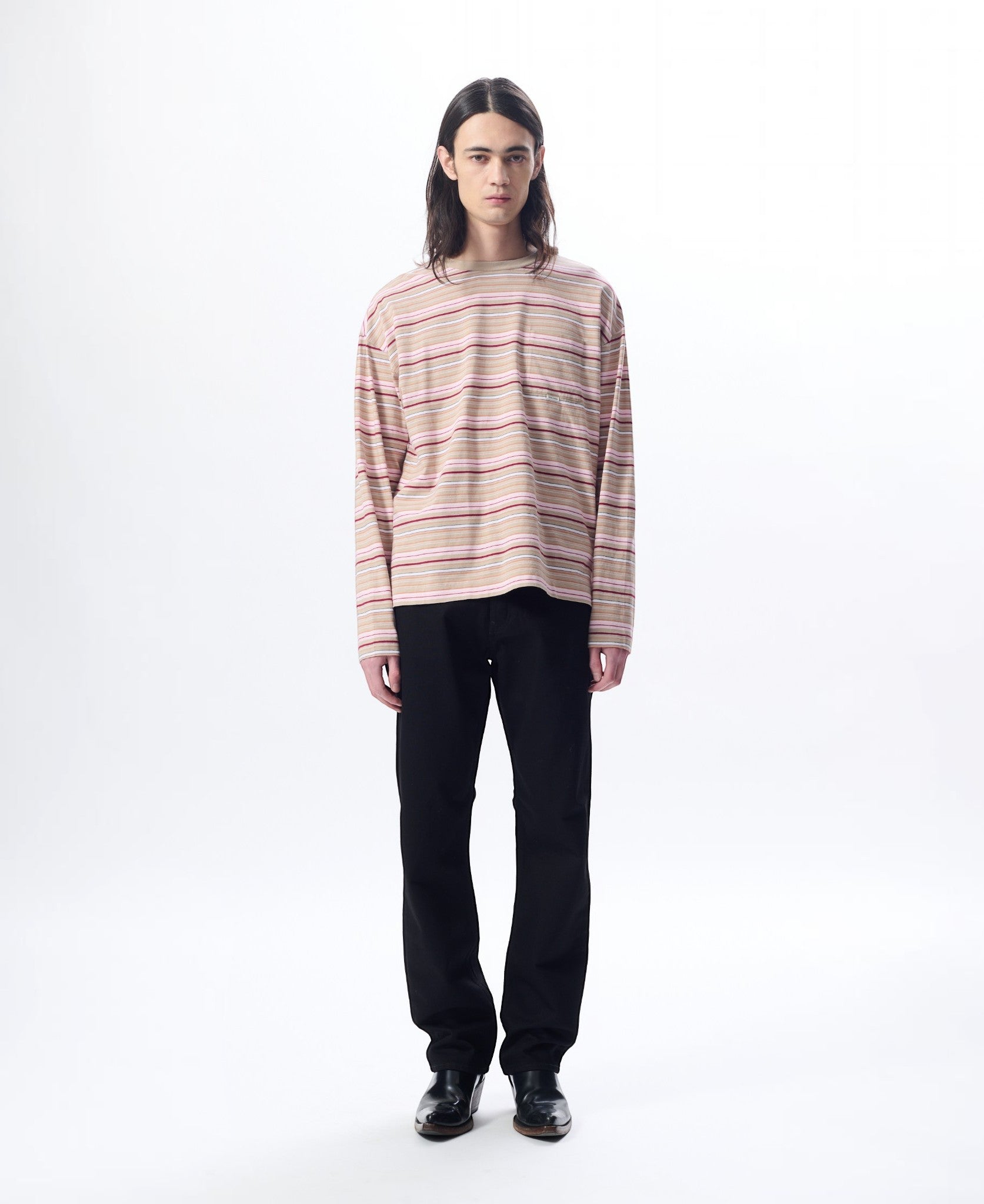 STRIPE LS POCKET TEE – Sunflower