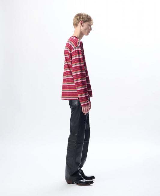STRIPE LS POCKET TEE