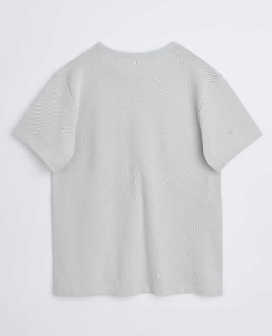 MESH CREW TEE . LIGHT GREY