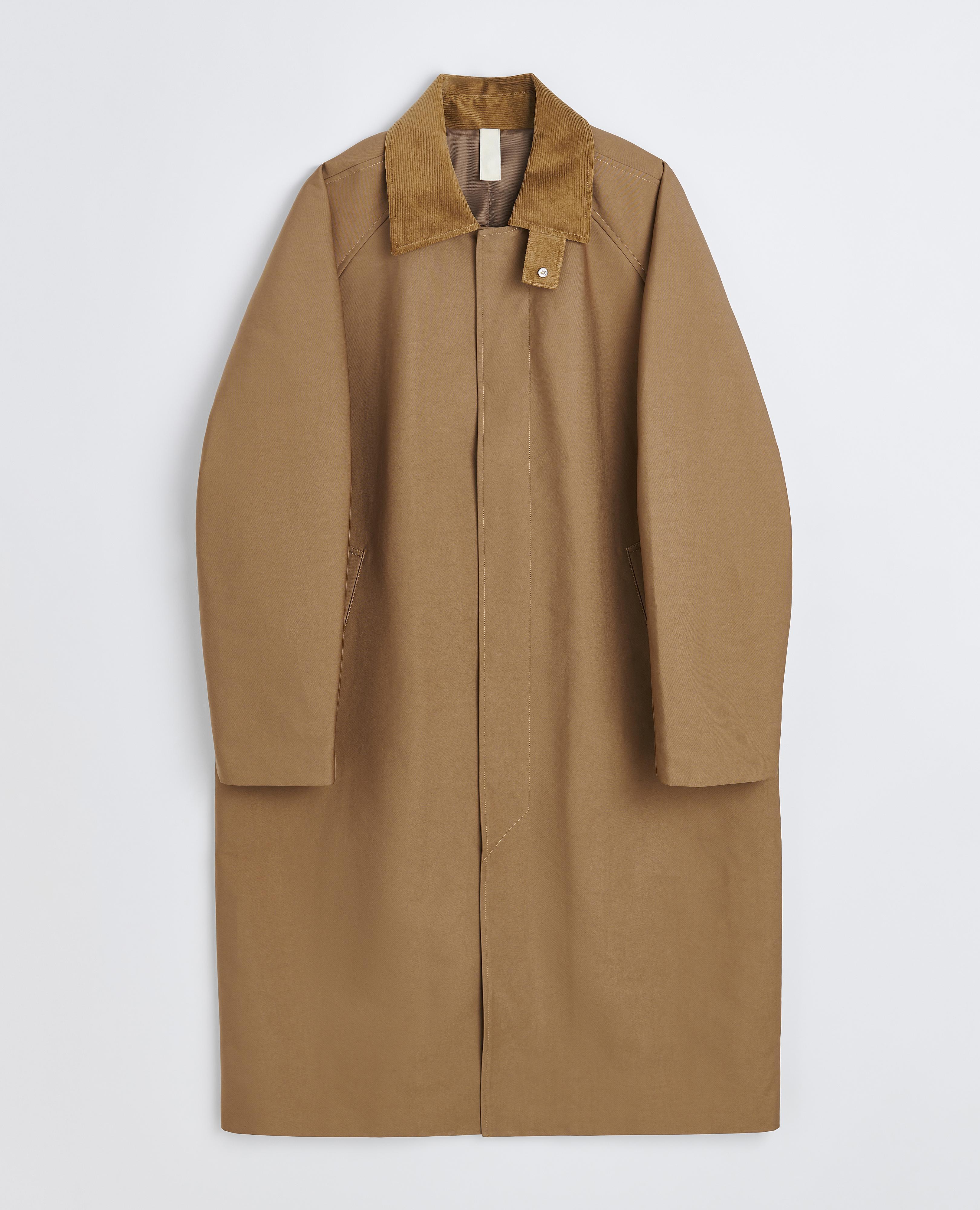 【yucon】A VONTADE / Raglan Pea Coat Wythe FW24 Raglan coat in brown and cream donegal tweed wool