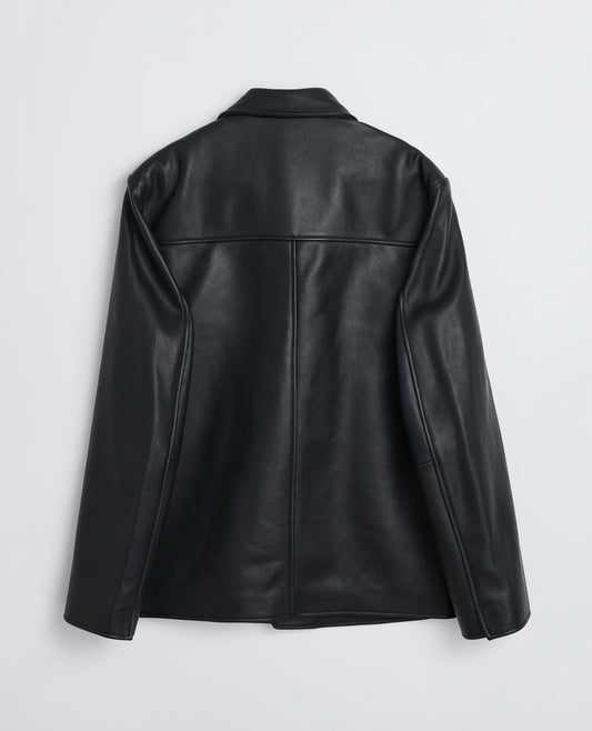 SHORT LEATHER BLAZER