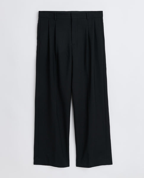WIDE PLEATED TROUSER . BLACK – Sunflower