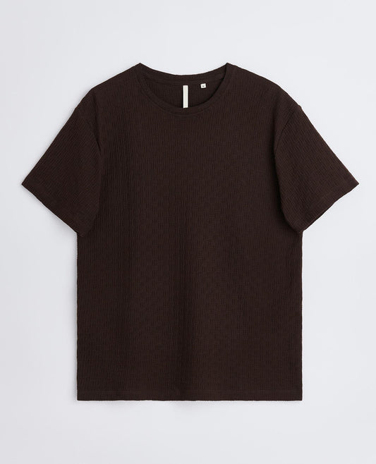 JACQUARD TEE . BROWN