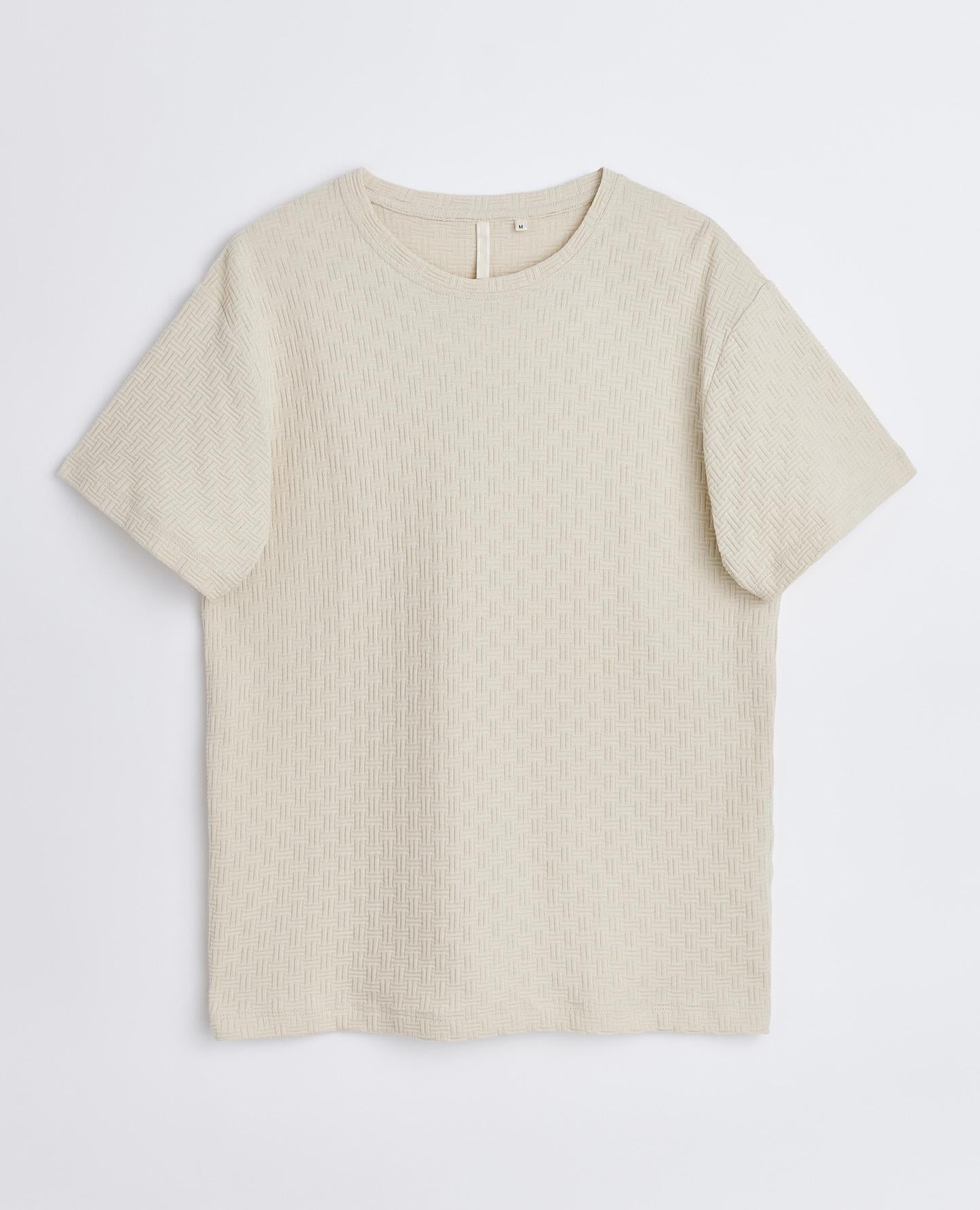 JACQUARD TEE . STONE