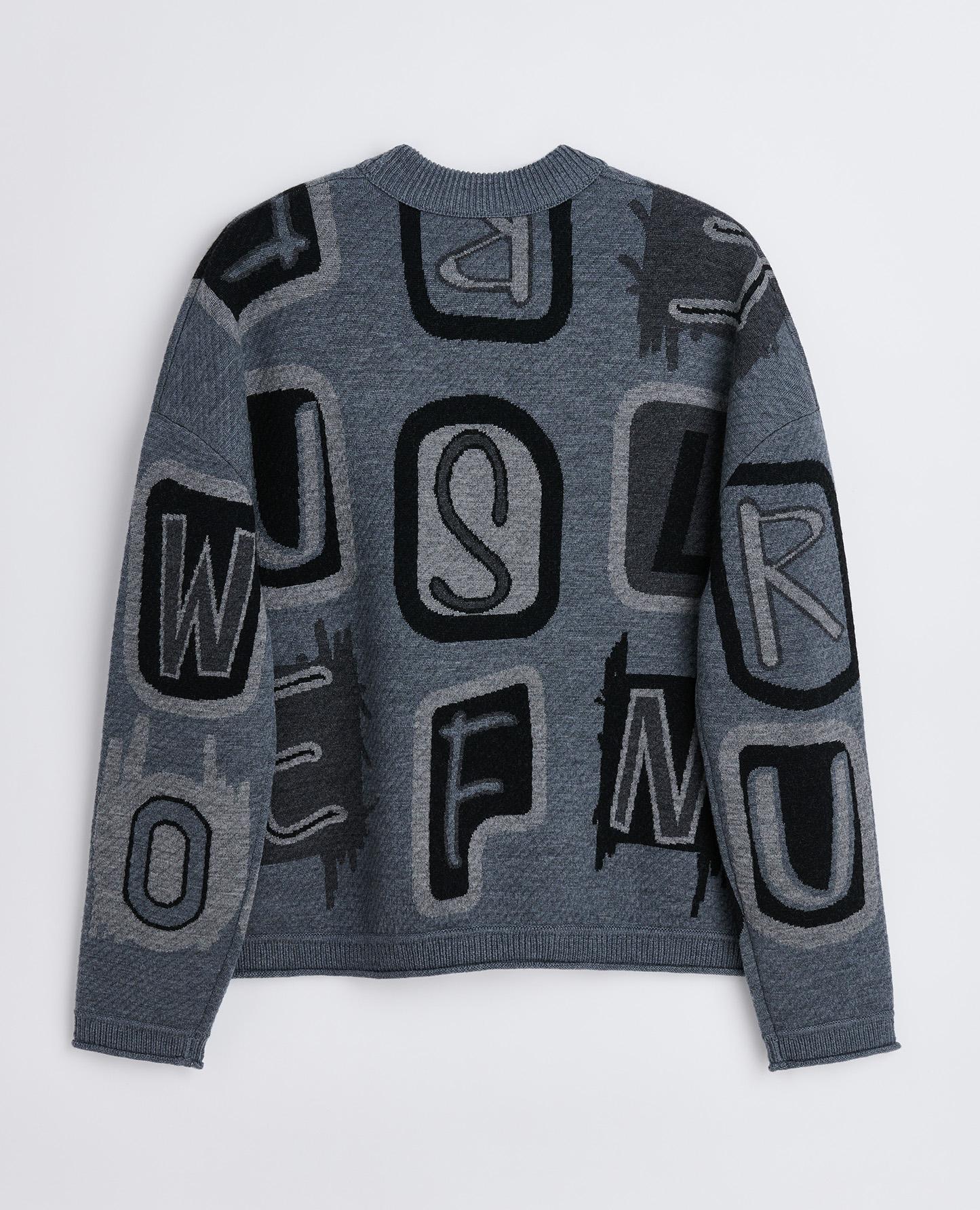 LETTER KNIT . GREY